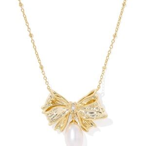 Kendra Scott x love shack fancy Gold Bow Necklace with Pearl Drop new with pouch